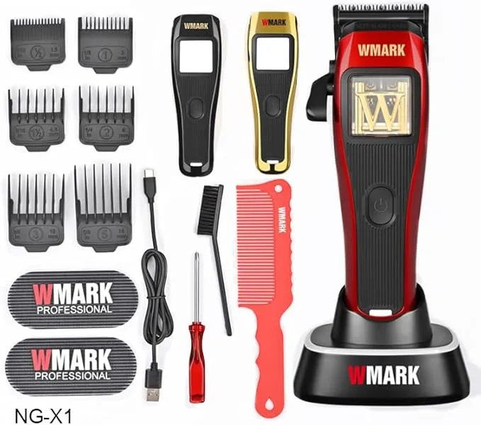 WMARK Professional Hair Clipper for Barber | 10,000 RPM Maglev Motor | DLC Zero-Gapped Fade Blade | Rechargeable and Powerful Hair Cutting Tool NG-X1